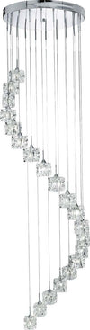 Lampadario-Classico-Ice-Cube-Acciaio-Cromo-Vetro-Trasparente-Led-3,2W-3000K