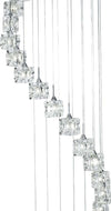 Lampadario-Classico-Ice-Cube-Acciaio-Cromo-Vetro-Trasparente-Led-3,2W-3000K