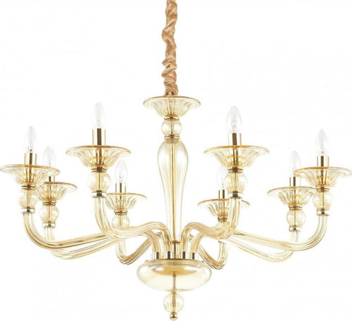 Lampadario-classico-Ideal-Lux-DANIELI-SP8-159973-E14-LED-vetro-soffiato-sospensione