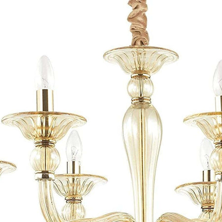 Lampadario-classico-Ideal-Lux-DANIELI-SP8-159973-E14-LED-vetro-soffiato-sospensione