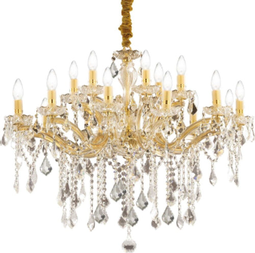 Lampadario-classico-Ideal-Lux-FLORIAN-SP18-ORO-075181-E14-LED-cristallo-sospensione