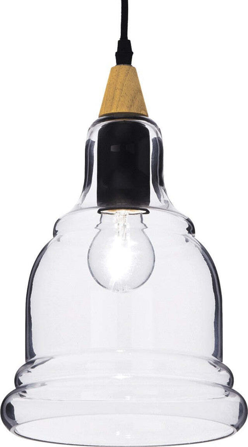Lampadario-classico-Ideal-Lux-GRETEL-SP1-122564-E27-LED-vintage-vetro-metallo-legno-sospensione
