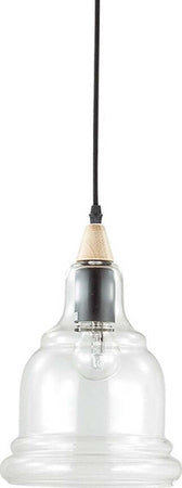 Lampadario-classico-Ideal-Lux-GRETEL-SP1-122564-E27-LED-vintage-vetro-metallo-legno-sospensione