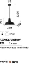 Lampadario-classico-Ideal-Lux-MOBY-SP1-093697-E27-LED-metallo-sospensione