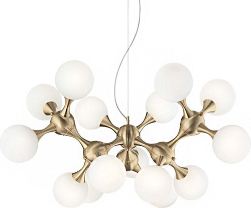 Lampadario-classico-Ideal-Lux-NODI-OTTONE-SP15-241012-E14-LED-vetro-metallo-lampada-soffitto