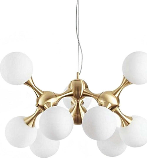 Lampadario-classico-Ideal-Lux-NODI-OTTONE-SP9-241036-E14-LED-vetro-metallo-lampada-soffitto