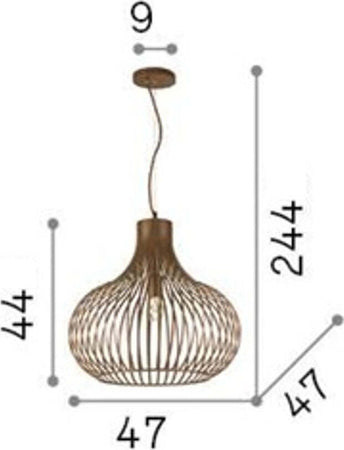 Lampadario-classico-Ideal-Lux-ONION-205304-E27-LED-metallo-sospensione