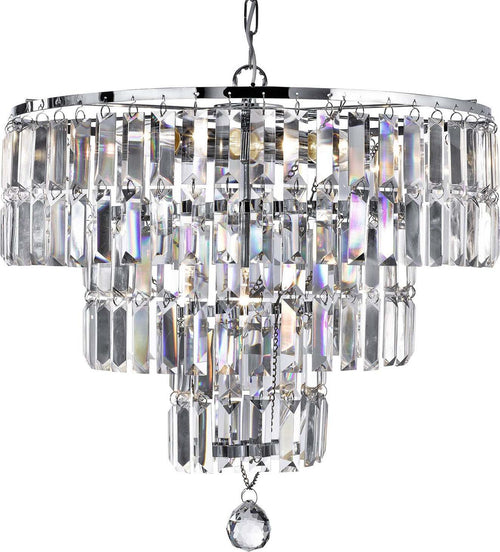 Lampadario-Classico-Impero-Acciaio-Cromo-Vetro-5-Luci-E14