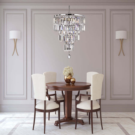 Lampadario-Classico-Impero-Acciaio-Cromo-Vetro-5-Luci-E14