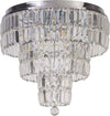 Lampadario-Classico-Impero-Acciaio-Cromo-Vetro-Trasparente-6-Luci-E14