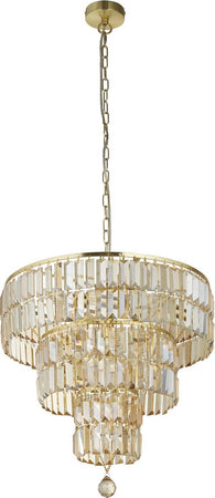 Lampadario-Classico-Impero-Acciaio-Ottone-Vetro-5-Luci-E14