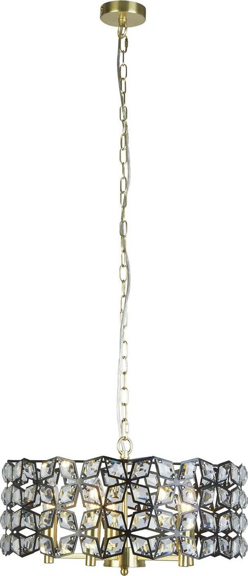 Lampadario-Classico-Iris-Acciaio-Ottone-Vetro-5-Luci-E14