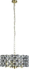 Lampadario-Classico-Iris-Acciaio-Ottone-Vetro-5-Luci-E14