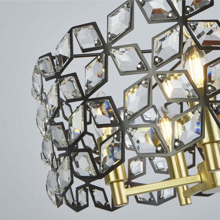 Lampadario-Classico-Iris-Acciaio-Ottone-Vetro-5-Luci-E14