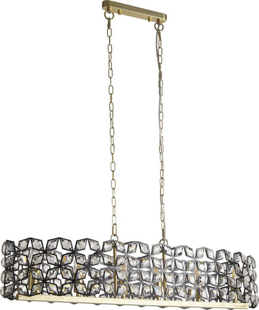 Lampadario-Classico-Iris-Acciaio-Ottone-Vetro-6-Luci-E14