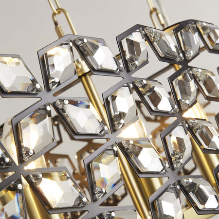 Lampadario-Classico-Iris-Acciaio-Ottone-Vetro-6-Luci-E14