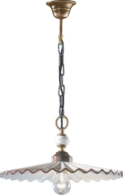 Lampadario-Classico-L'Aquila-Metallo-E-Ceramica-Nero-Sfumato-Rame-1-Luce-E27
