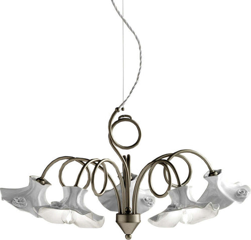 Lampadario-Classico-Lecco-Metallo-E-Ceramica-Argento-Decorato-5-Luci-E14