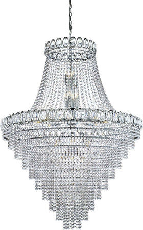 Lampadario-Classico-Louis-Phillipe-Acciaio-Cromo-Vetro-28-Luci-E14