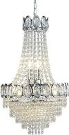 Lampadario-Classico-Louis-Phillipe-Acciaio-Cromo-Vetro-6-Luci-E14