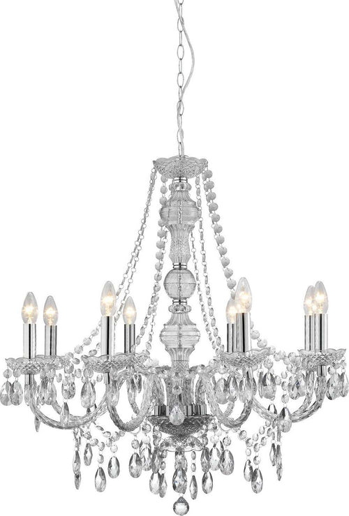 Lampadario-Classico-Mariateresa-Vetro-Trasparente-Policarbonato-Cromo-8-Luci-E14
