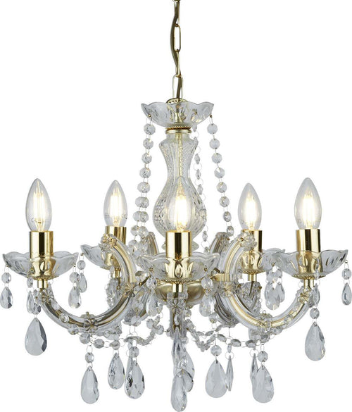 Lampadario-Classico-Marie-Therese-Acciaio-Adjustable-Cristallo-5-Luci-E14