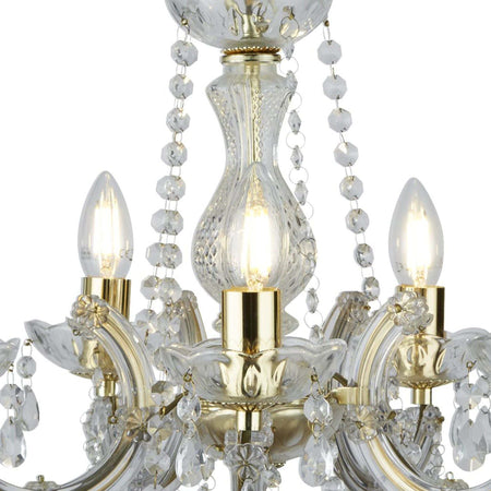 Lampadario-Classico-Marie-Therese-Acciaio-Adjustable-Cristallo-5-Luci-E14