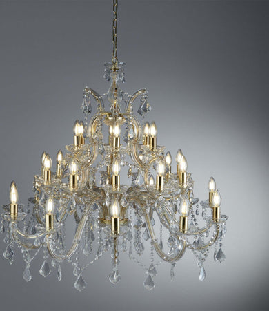 Lampadario-Classico-Marie-Therese-Acciaio-Adjustable-Vetro-30-Luci-E14