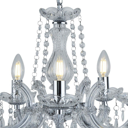 Lampadario-Classico-Marie-Therese-Acciaio-Cromo-Cristallo-5-Luci-E14