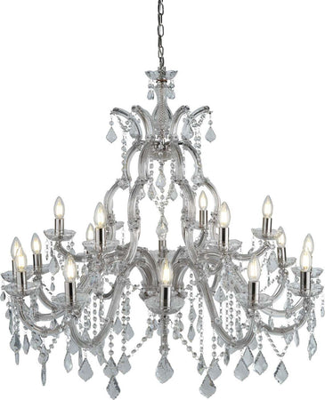 Lampadario-Classico-Marie-Therese-Acciaio-Cromo-Vetro-18-Luci-E14