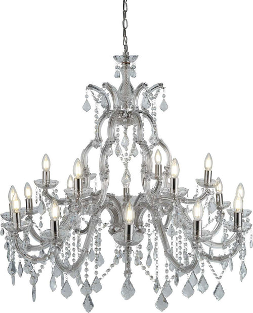 Lampadario-Classico-Marie-Therese-Acciaio-Cromo-Vetro-18-Luci-E14