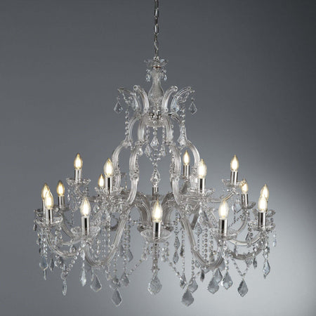 Lampadario-Classico-Marie-Therese-Acciaio-Cromo-Vetro-18-Luci-E14