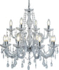 Lampadario-Classico-Marie-Therese-Acciaio-Cromo-Vetro-Trasparente-12-Luci-E14