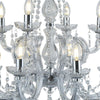 Lampadario-Classico-Marie-Therese-Acciaio-Cromo-Vetro-Trasparente-12-Luci-E14