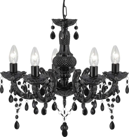 Lampadario-Classico-Marie-Therese-Vetro-Nero-Policarbonato-5-Luci-E14