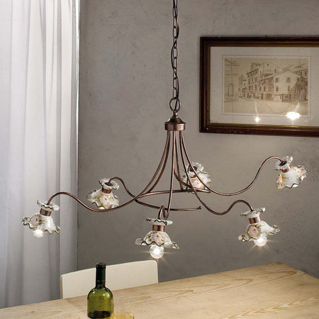 Lampadario-Classico-Milano-Metallo-E-Ceramica-Nero-Sfumato-Rame-6-Luci-E14