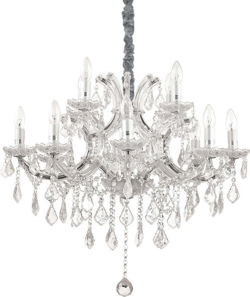 Lampadario-Classico-Napoleon-Metallo-Cristallo-Cromo-12-Luci-E14