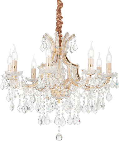 Lampadario-Classico-Napoleon-Metallo-Cristallo-Oro-8-Luci-E14