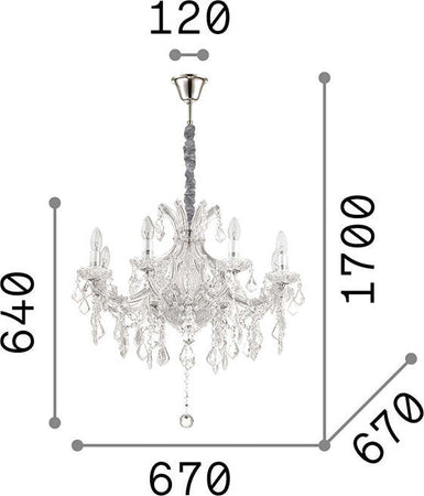 Lampadario-Classico-Napoleon-Metallo-Cristallo-Oro-8-Luci-E14