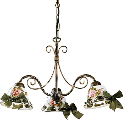 Lampadario-Classico-Napoli-Metallo-E-Ceramica-Nero-Sfumato-Rame-3-Luci-E14