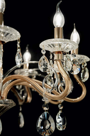 Lampadario-Classico-Negresco-Metallo-Cristallo-Oro-8-Luci-E14