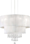 Lampadario-Classico-Opera-Vetro,Tessuto,Cristalloistallo-Bianco-4-Luci-E27