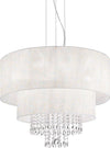 Lampadario-Classico-Opera-Vetro,Tessuto,Cristalloistallo-Bianco-6-Luci-E27