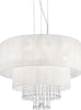 Lampadario-Classico-Opera-Vetro,Tessuto,Cristalloistallo-Bianco-6-Luci-E27