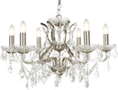 Lampadario-Classico-Parigi-Acciaio-Argento-Vetro-Trasparente-6-Luci-E14