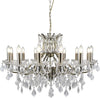 Lampadario-Classico-Parigi-Acciaio-Ottone-Vetro-Trasparente-12-Luci-E14