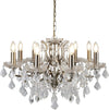 Lampadario-Classico-Parigi-Acciaio-Ottone-Vetro-Trasparente-8-Luci-E14