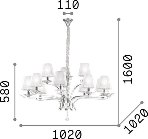 Lampadario-Classico-Pegaso-Metallo-Ottone-12-Luci-E14