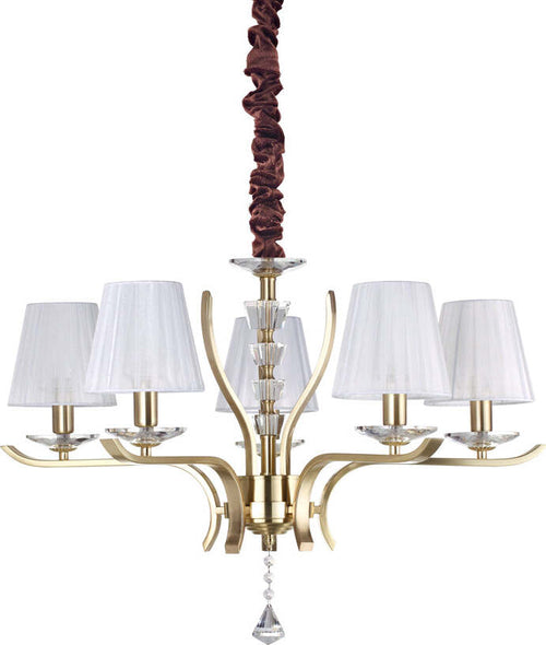 Lampadario-Classico-Pegaso-Metallo-Ottone-5-Luci-E14