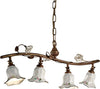 Lampadario-Classico-Pisa-Metallo-E-Ceramica-Ruggine-Sfumato-Oro-4-Luci-E14